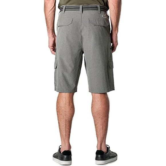 IRON CLOTHING Men Belted Stretch Microfiber Cargo Short - Picture 3 of 5